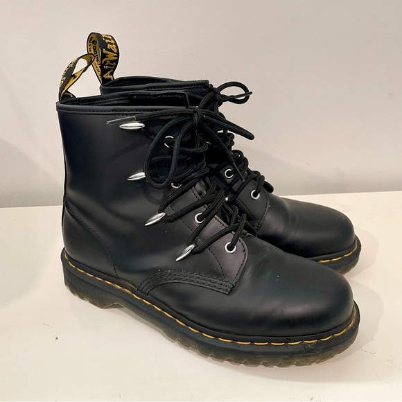 Dr Martens 1460 Danubio Black Leather Lace Up Boots Alien Hardware 8 Eye Size 9 - Picture 5 of 11